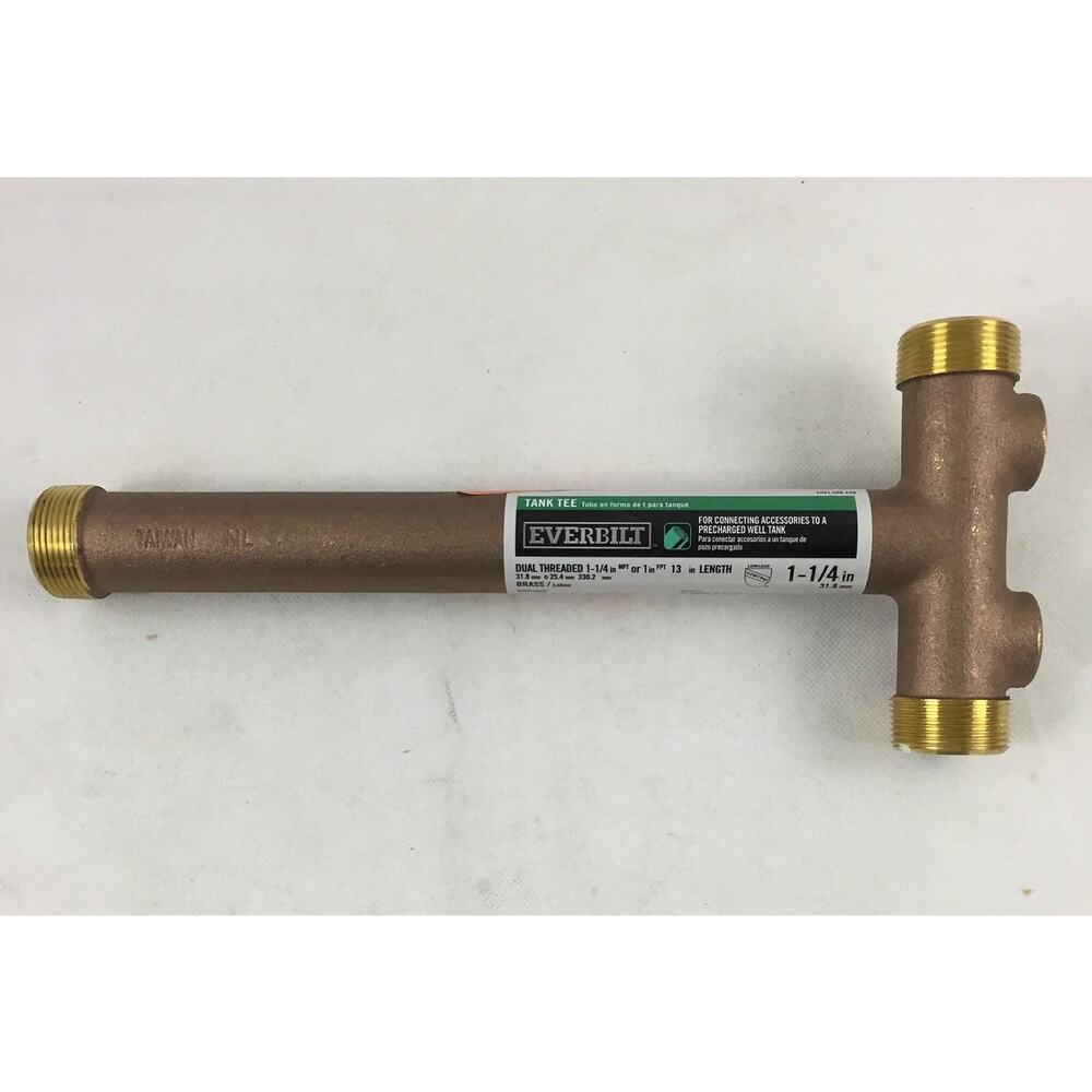 Everbilt Toilet Tee - Dual Threaded 1-1/4in MPT or 1in FPT 13in length Brass